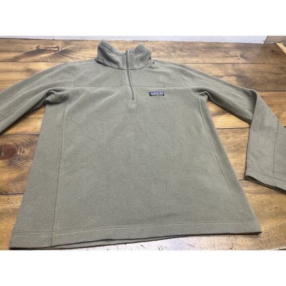 Patagonia Sweater Mens Small Olive Green 1/4 Zip Fleece Outdoor - Picture 2 of 10